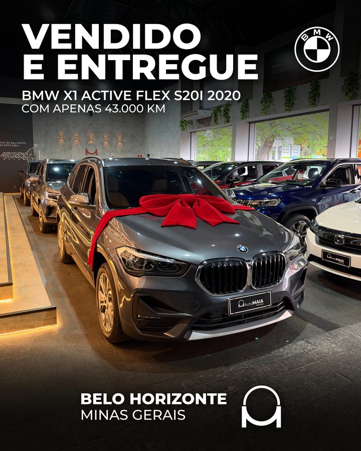 Vendido e entregue: BMW X1 ACTIVE FLEX S20I 2020 COM APENAS 43.000 KM, Belo Horizonte/MG