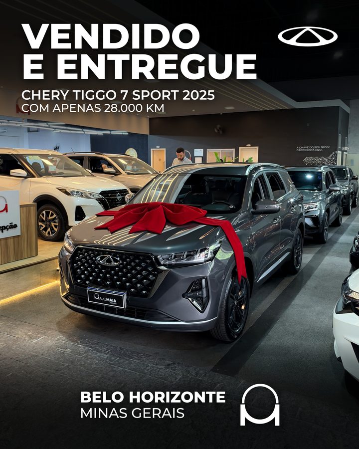 Vendido e entregue: CHERY TIGGO 7 SPORT 2025 COM APENAS 28.000 KM, Belo Horizonte/MG